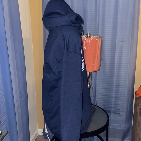 Gildan | Boys Dark Blue Long Sleeve Graphic Print Hoodie - Picture 7 of 8